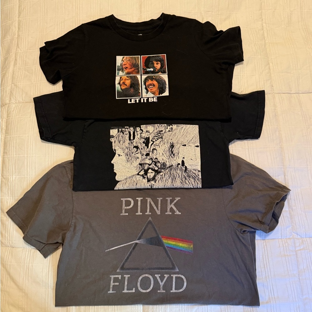 Pink Floyd and Beatles Kids T-Shirt Set - Black and Gray